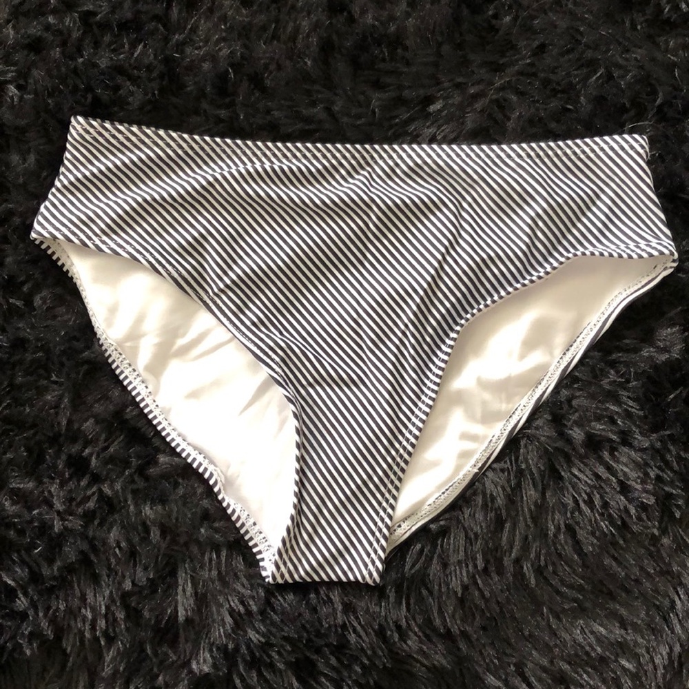 Black and white striped bikini bottoms